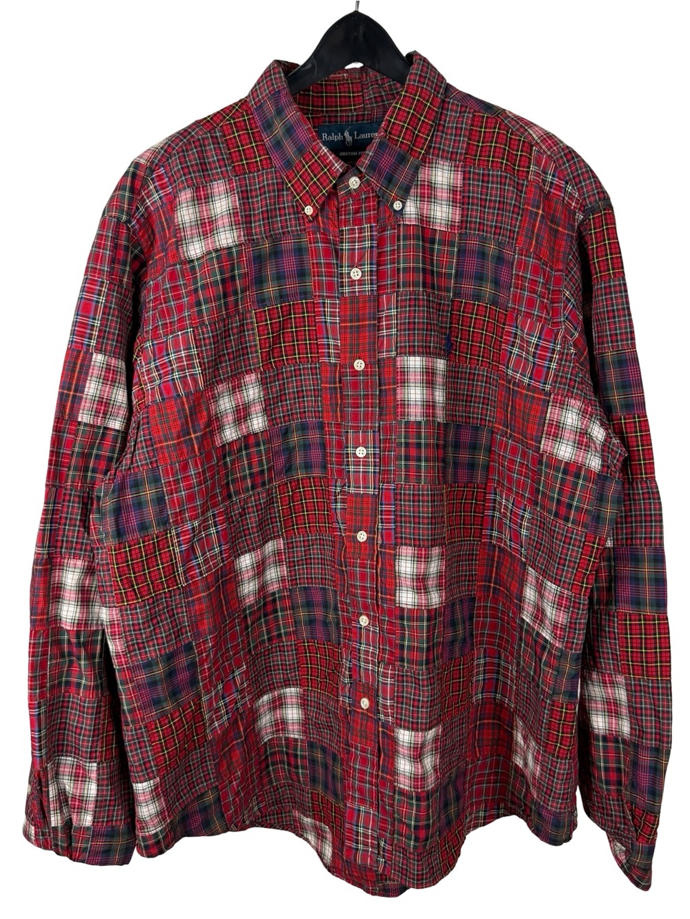 Vintage 2000s Polo Ralph Lauren Small Pony Patchwork Button Up Shirt Size 2XL
